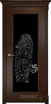 Дверь Оникс модель Техно цвет Венге триплекс черный пескоструй-10