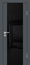Дверь Profilo Porte Серия P-7 цвет Графит стекло чёрный лакобель