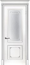 Дверь Текона Смальта-Деко 14 RAL 9003 патина серебро стекло
