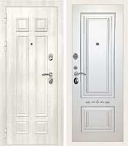 PROTECTOR Входная металлическая дверь Гера-2 крем Смальта-Деко 04 RAL9003 патина серебро