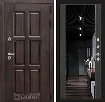 LABIRINT Входная металлическая дверь Лондон панель Зеркало Максимум чёрный кварц