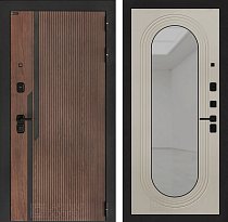 LABIRINT Входная металлическая дверь Кармина панель Зеркало Дольче цвет капучино