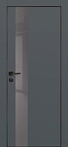 Profilo Porte модель PX-10 кромка чёрная с 4-х сторон цвет Графит матовый стекло лакобель серый