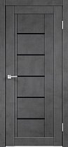 Двери Холл модель Next-3 муар темно-серый стекло лакобель чёрный