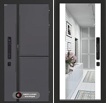 LABIRINT Входная металлическая дверь Лаб-3 Смарт панель Зеркало Максимум цвет белый софт