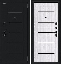 Входная Дверь модель Борн/SBlack цвет Букле черное/Riviera Ice