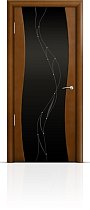 Дверь Мильяна модель Омега цвет Анегри триплекс черный Иллюзия