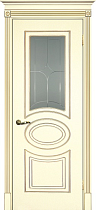 Дверь Текона Смальта-Деко 03 RAL 1013 патина золото стекло