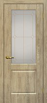 Дверь МариаМ Версаль-1 Дуб песочный стекло контур золото