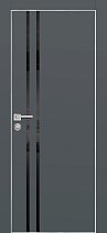 Profilo Porte модель PX-11 кромка хром с 4-х сторон цвет Графит матовый стекло лакобель чёрный