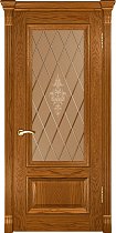 Дверь Люксор Фараон-1 дуб золотистый стекло