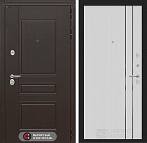 LABIRINT Входная металлическая дверь Мегаполис панель №10 цвет белый софт рельеф