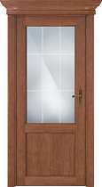 Дверь Status Classic модель 521 Анегри стекло сатинато белое решётка Англия
