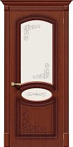Дверь Браво модель Азалия цвет Макоре (Ф-15) Стекло Белое