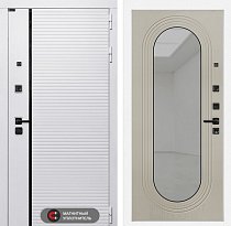 LABIRINT Входная металлическая дверь Роял панель Зеркало Дольче цвет капучино
