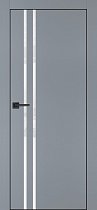 Profilo Porte модель PX-11 кромка чёрная с 4-х сторон цвет Серый матовый стекло лакобель белый