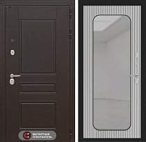 LABIRINT Входная металлическая дверь Мегаполис панель Зеркало Аркада цвет Веллюто ферро с патиной