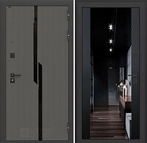 LABIRINT Входная металлическая дверь Карбон панель Зеркало Максимум цвет чёрный кварц