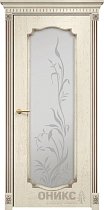 Дверь Оникс модель Венеция-2 цвет Слоновая кость патина коричневая стекло пескоструй рис. 9