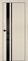 Profilo Porte модель PX-16 кромка чёрная с 4-х сторон цвет Бежевый матовый стекло лакобель чёрный