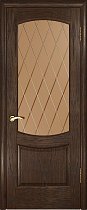 Дверь Люксор Лаура-2 дуб морёный стекло
