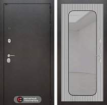 LABIRINT Входная металлическая дверь Сильвер панель Зеркало Аркада цвет Веллюто ферро с патиной