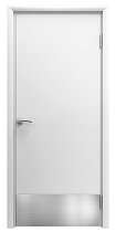 Aquadoor Дверь гладкая белая пластиковая с отбойной пластиной