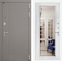 LABIRINT Входная металлическая дверь Форма панель Зеркало Фацет цвет белый софт