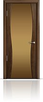 Дверь Мильяна модель Омега-1 цвет Американский орех триплекс бронзовый