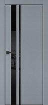 Profilo Porte модель PX-16 кромка чёрная с 4-х сторон цвет Серый матовый стекло лакобель чёрный