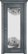 Дверь Оникс модель Техно цвет Дуб седой триплекс чёрный фотопечать Рис.11