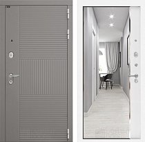 LABIRINT Входная металлическая дверь Форма панель Зеркало Панорама цвет белый софт