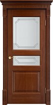 Дверь Массив Дуба модель Д5 цвет Коньяк стекло 5-1/5-1