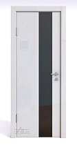Линия Дверей Шумоизоляционная дверь 42 Дб модель 604 цвет глянец Белый стекло лакобель черный