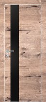 Profilo Porte модель PX-10 кромка хром с 4-х сторон цвет Дуб пацифик стекло Чёрный мателак